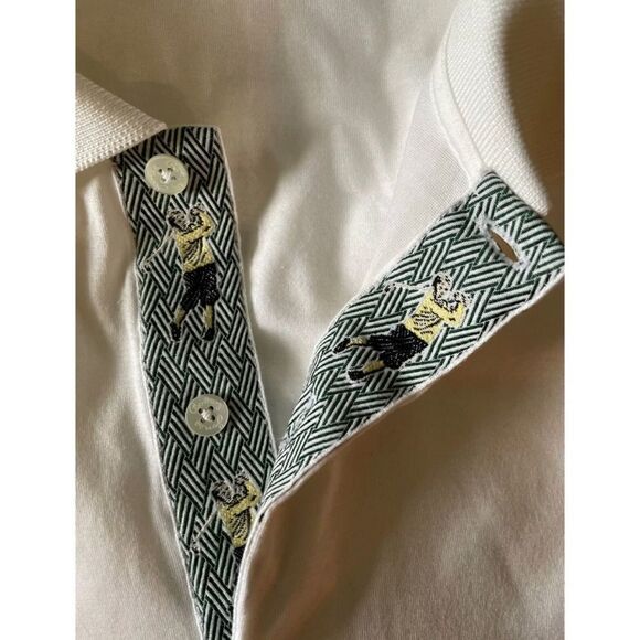 Bobby Jones Masters  Golfer Lined Performance Tech Thin White Polo  L NWOT - Picture 3 of 4